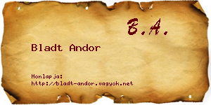 Bladt Andor névjegykártya