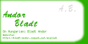 andor bladt business card